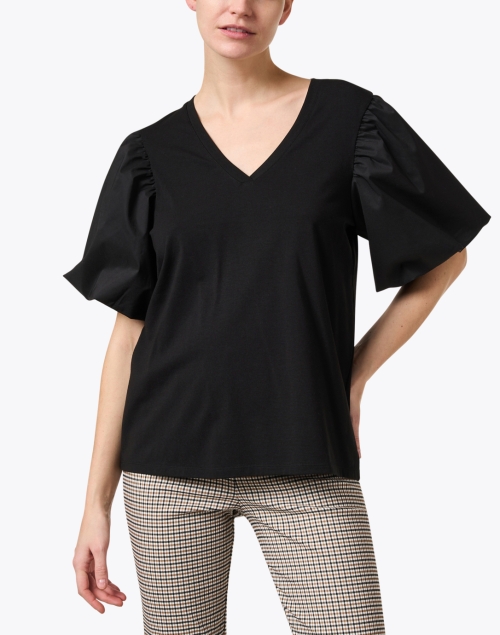 Front image - Hinson Wu - Kaitlyn Black Cotton Blend Top