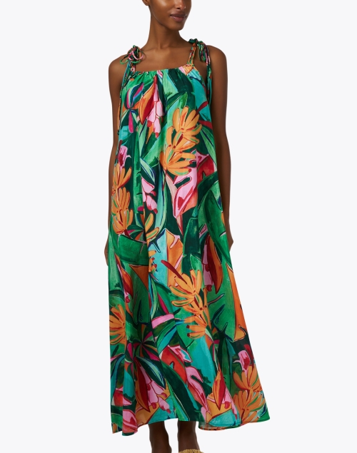 Front image - Farm Rio - Tropical Multi Print Cotton Dress