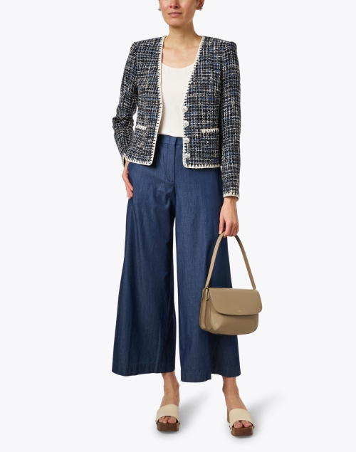 Bosea Navy and Ivory Tweed Jacket