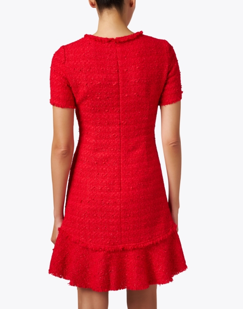 Back image - Santorelli - Manta Red Tweed Sheath Dress
