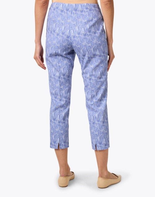 Back image - Peserico - Blue Print Stretch Cotton Pull On Pant