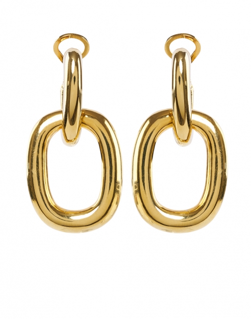 Product image - Kenneth Jay Lane - Gold Rectangle Link Doorknocker Earrings