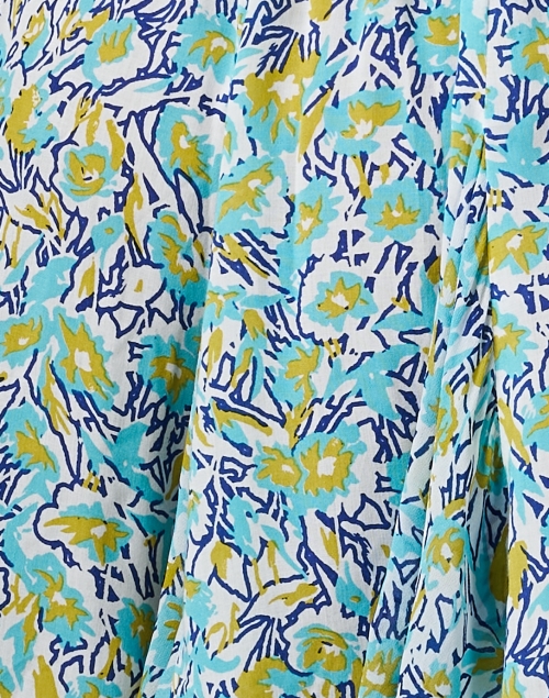 Fabric image - Poupette St Barth - Anabelle Turquoise Floral Print Dress