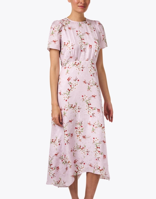 Front image - L.K. Bennett -  Boyd Pink Print Silk Jacquard Dress