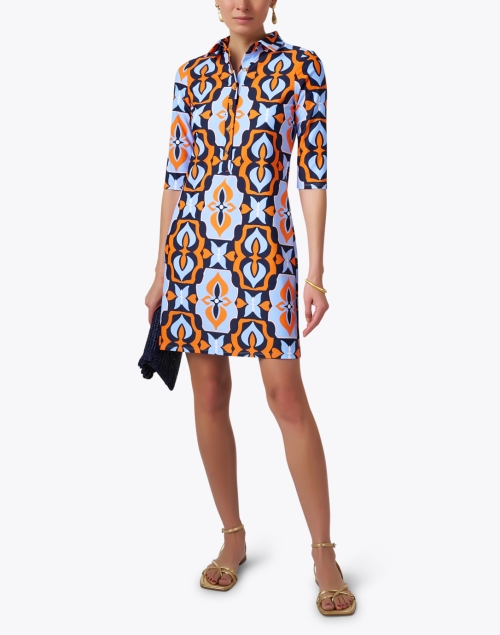 Susanna Blue and Orange Print Dress