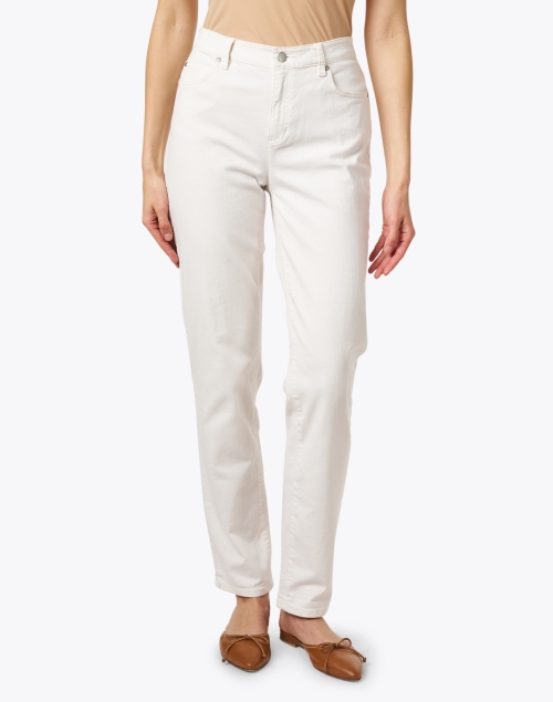 Front image - Eileen Fisher - Ivory Straight Leg Jean