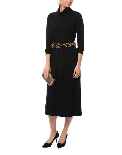 Extra_1 image - W. Kleinberg - Leopard Calf Hair Belt with Black Leather Piping