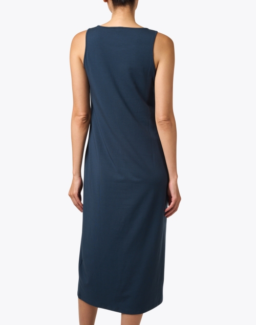 Back image - Eileen Fisher - Deep Blue Stretch Jersey Dress
