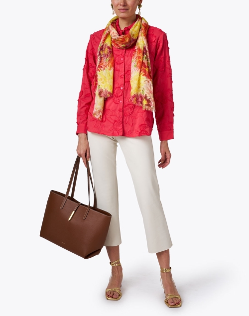 Extra_1 image - Amato - Zinnia Red Floral Printed Scarf