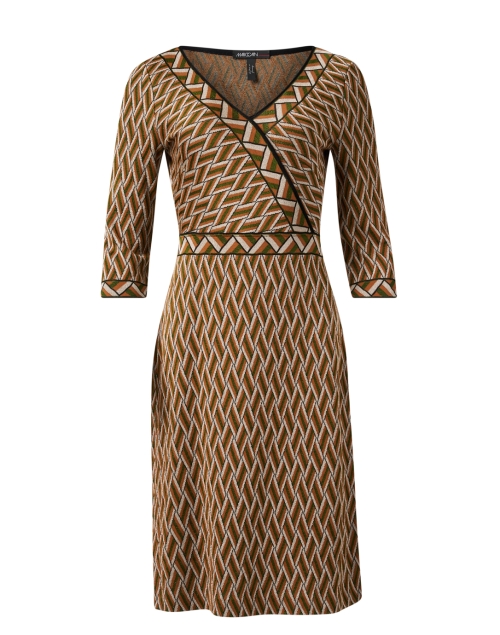 Product image - Marc Cain - Tan and Green Geometric Print Dress
