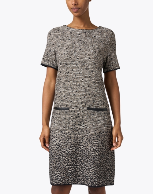 Front image - Marc Cain - Grey and Black Wool Cotton Tweed Dress