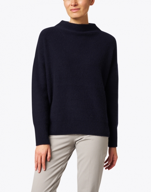 Front image - Vince - Navy Boiled Cashmere Sweater