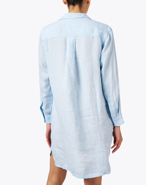 Back image - Frank & Eileen - Hunter Blue Linen Shirt Dress