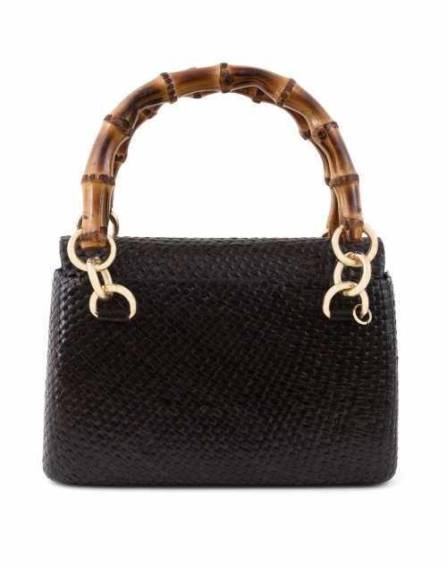 SERPUI - Laila Black Straw Top Handle Bag