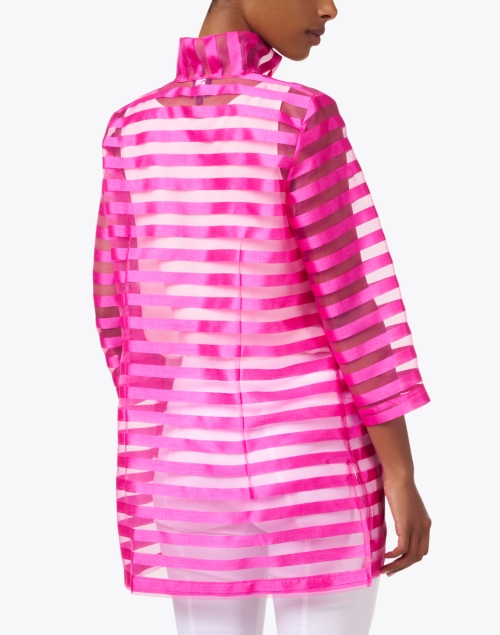 Back image - Connie Roberson - Rita Pink Striped Silk Jacket