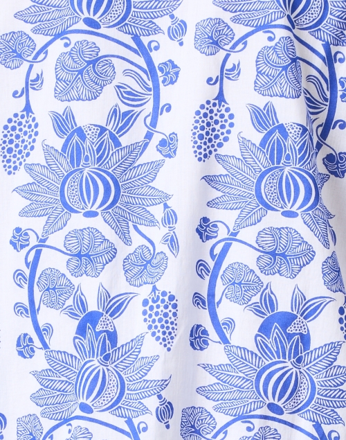 Fabric image - Ro's Garden - Deauville Blue and White Printed Shirt Dress