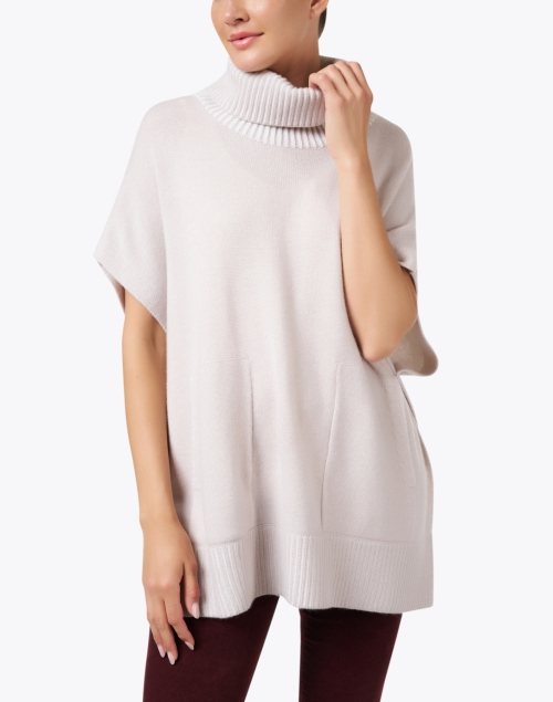 Front image - Kinross - Beige Cashmere Popover Sweater