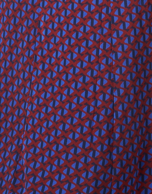 Fabric image - Rosso35 - Red and Blue Geometric Print Shirt Dress