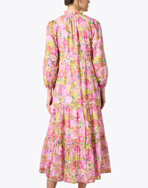 Back image - Banjanan - Estelle Pink Floral Tiered Dress