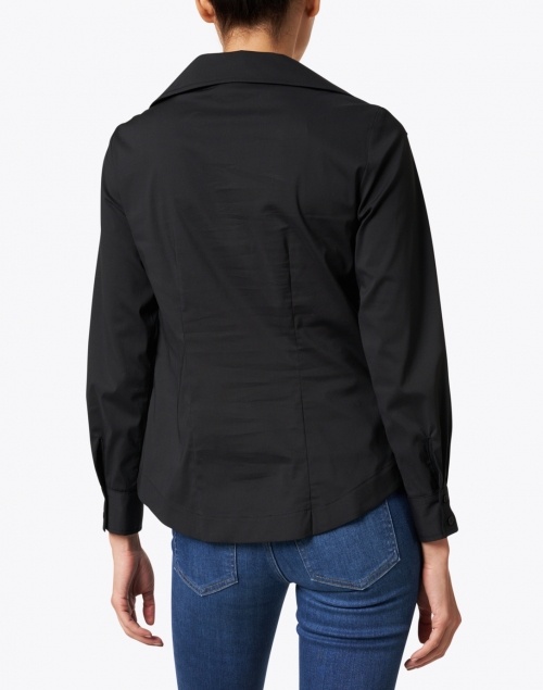 Back image - Finley - Black Stretch Cotton Poplin Shirt