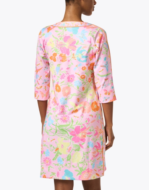 Back image - Gretchen Scott - Pink Floral Printed Jersey Dress