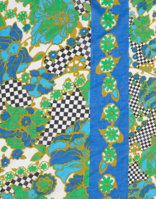 Fabric image - Weekend Max Mara - Pacche Cornflower Blue Multi Print Cotton Scarf