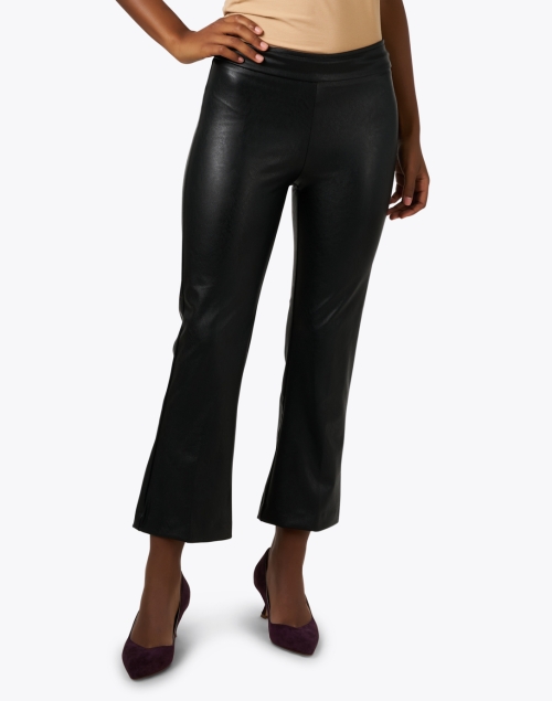 Front image - Avenue Montaigne - Leo Black Faux Leather Pull On Pant