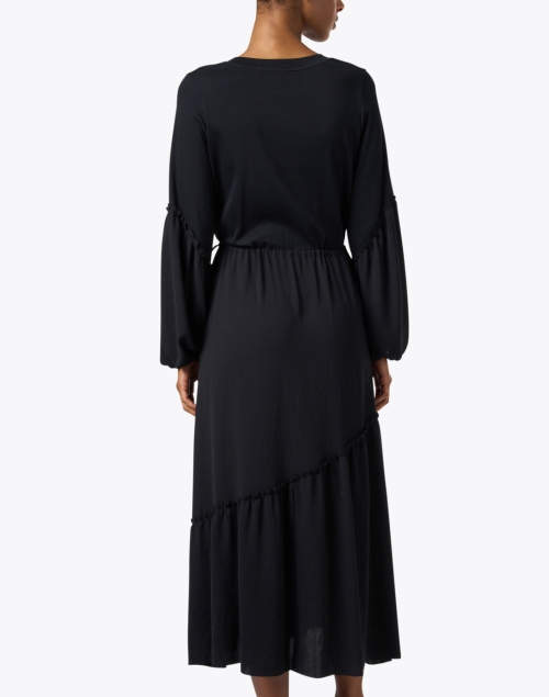 Back image - Marc Cain Sports - Black Relaxed Maxi Dress