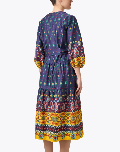 Back image - Shoshanna - Claire Multi Print Cotton Dress