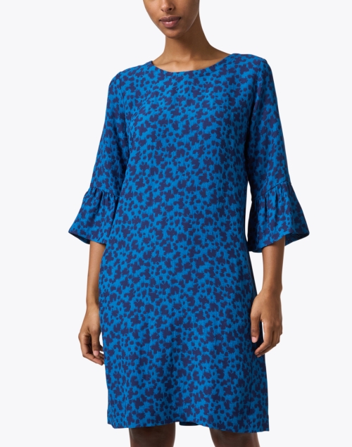 Front image - Rosso35 - Blue Print Satin Dress