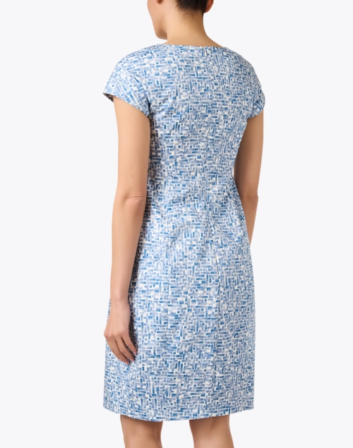 Back image - Peserico - Blue Print Cotton Sheath Dress
