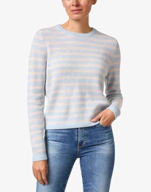 Front image - Allude - Striped Crew Neck Sweater