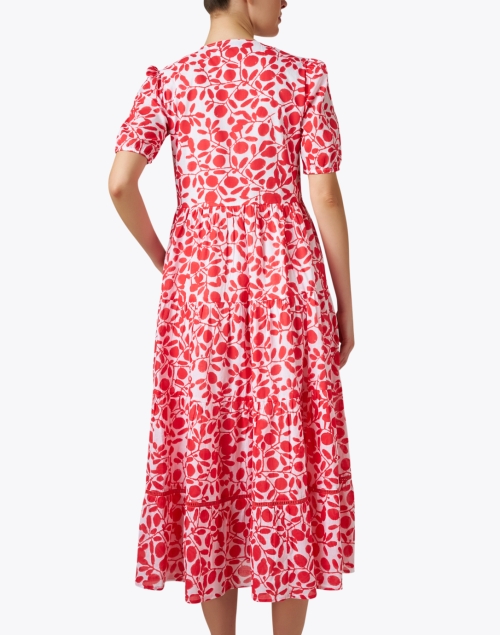 Back image - Ro's Garden - Daphne Red Print Dress
