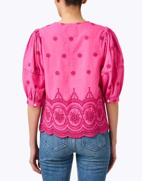 Back image - Bell - Katie Pink Cotton Eyelet Top