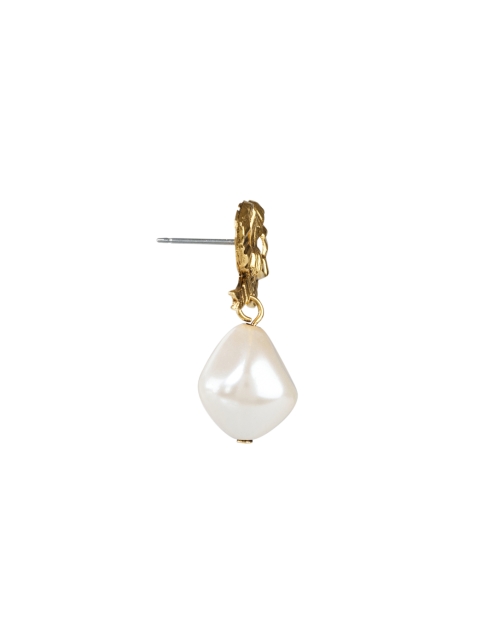 Back image - Jennifer Behr - Khloe Gold Pearl Drop Earrings 
