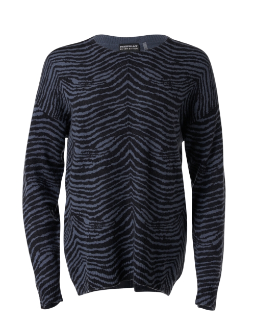 Product image - Repeat Cashmere - Blue and Black Zebra Wool Cashmere Sweater