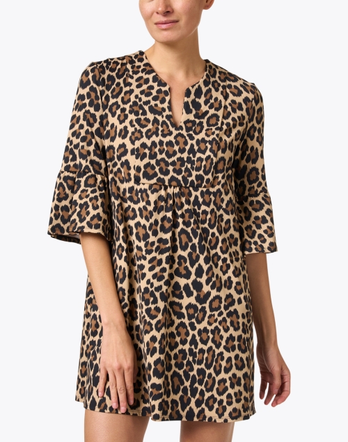 Front image - Jude Connally - Kerry Neutral Leopard Printed Dress