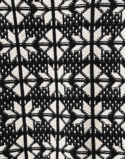 Fabric image - Weekend Max Mara - Black and White Tile Print Wool Sweater