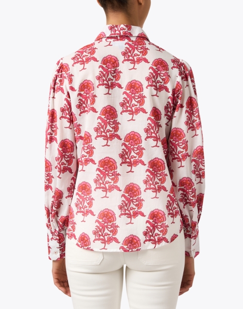 Back image - Ro's Garden - Norway Red Floral Cotton Shirt