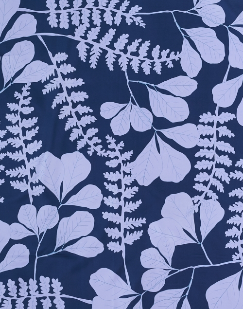 Fabric image - Lafayette 148 New York - Blue Multi Floral Print Silk Scarf