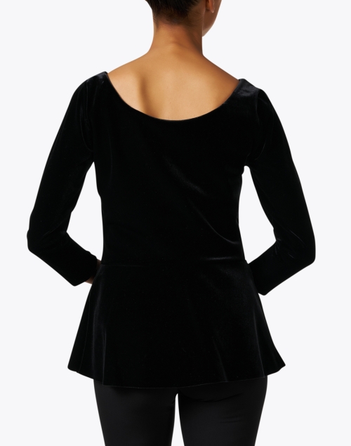 Back image - Chiara Boni La Petite Robe - Pieranna Black Velvet Peplum Top