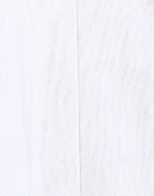 Fabric image - Kinross - White Cashmere Cotton Short Sleeve Hoodie Sweater