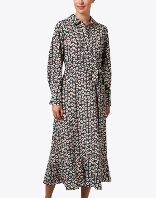 Front image - Odeeh - Multi Print Silk Shirt Dress