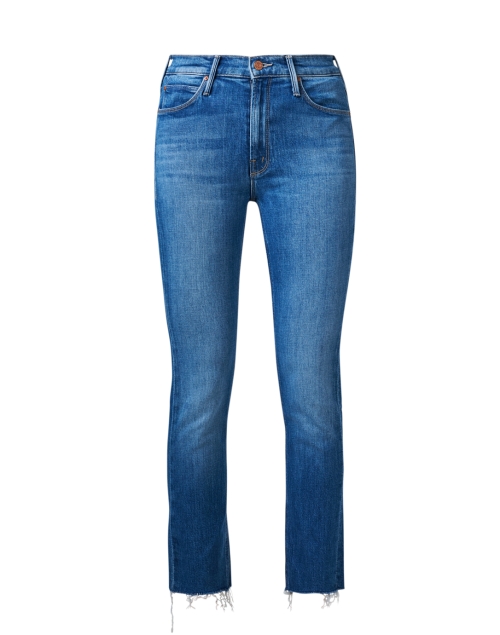 Mother The Dazzler Blue Ankle Fray Jean
