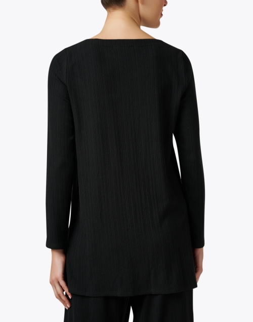 Back image - Eileen Fisher - Black Ribbed Top
