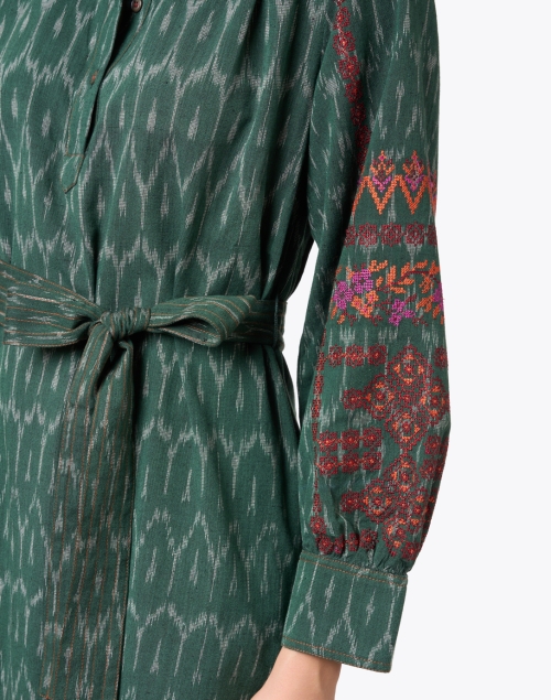 Extra_1 image - Megan Park - Katja Green Print Cotton Dress