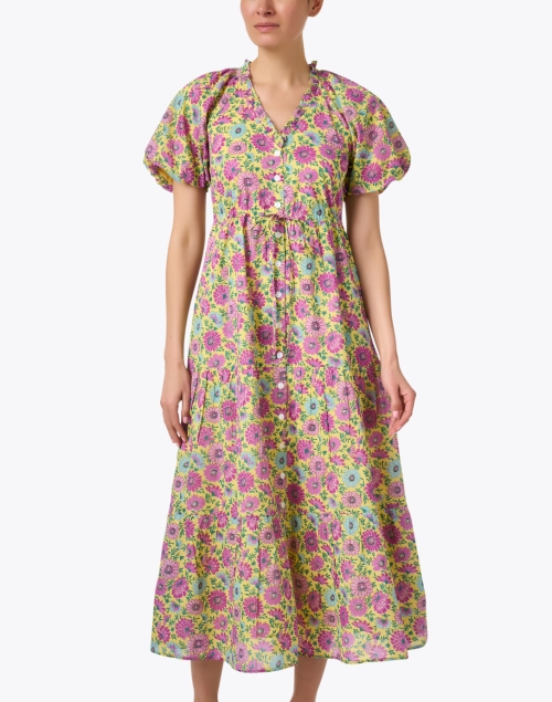 Front image - Banjanan - Poppy Multi Floral Print Cotton Dress