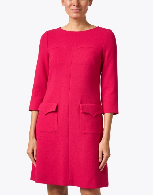 Front image - Jane - Nancy Red Wool Crepe Dress