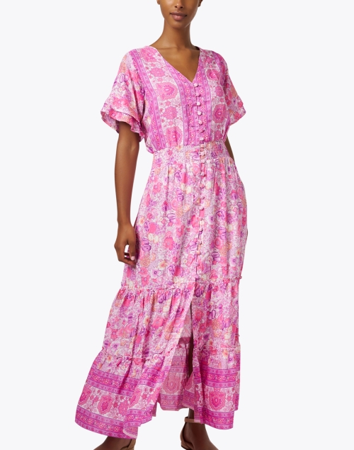 Front image - Walker & Wade - Christina Pink Print Midi Dress