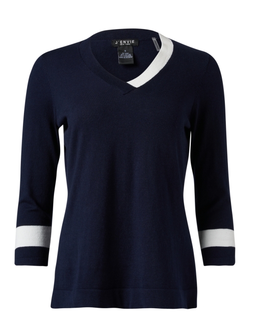 Product image - J'Envie - Navy and White Knit Top